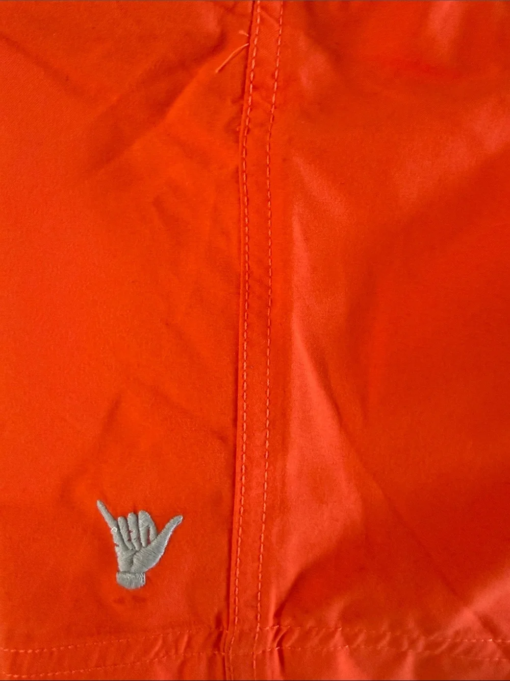 Beach Bros.  Two-Tone Light Gray & Bright Orange Men’s Swim Board Shorts